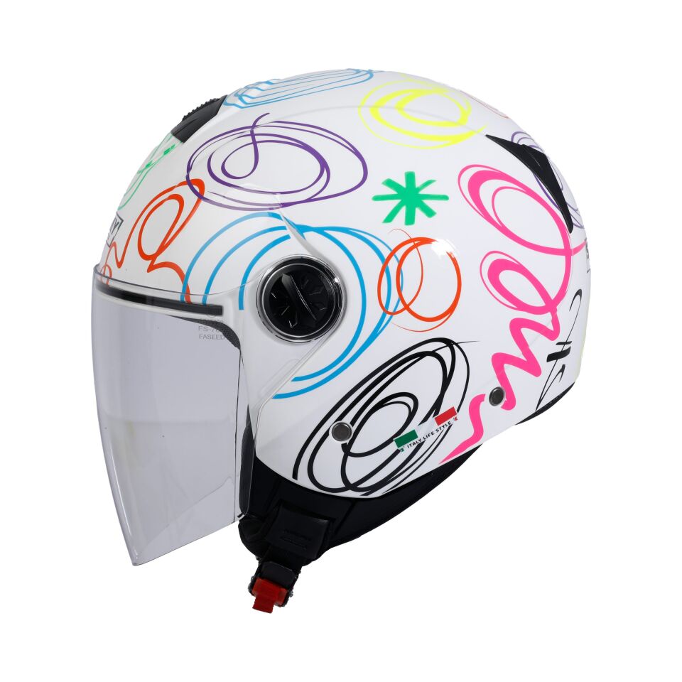 SWAY SW 715 WHITE FLOWER Yarım Kask