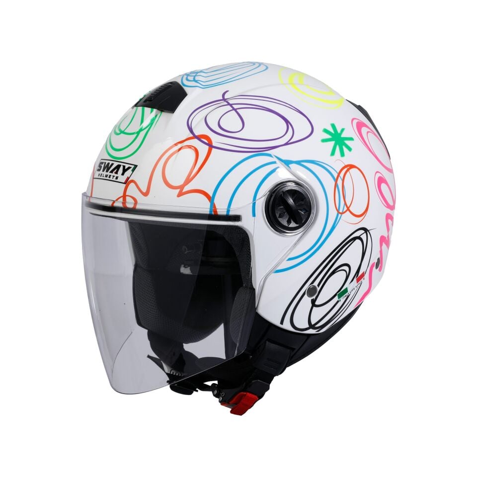 SWAY SW 715 WHITE FLOWER Yarım Kask