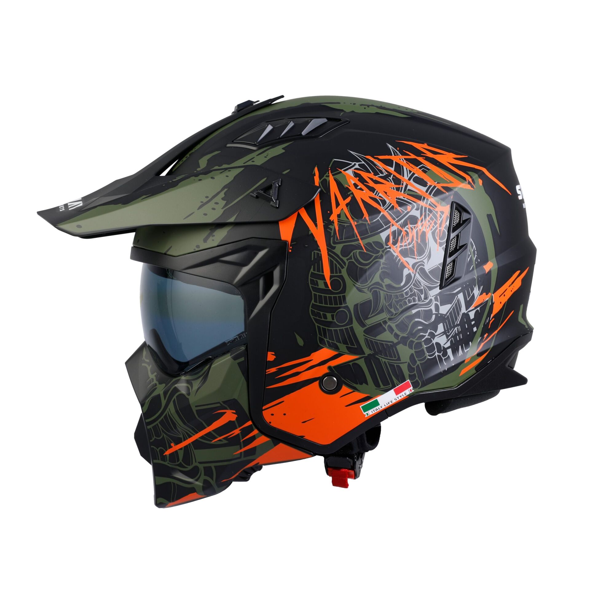 SWAY SW X1-X SEUL WARRIOR Matt Black Army Orange Modüler Kask