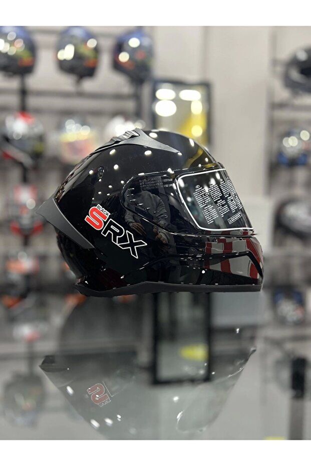 MTS Solid Shiny Black Dark Smoke Vizörlü Kapalı Kask