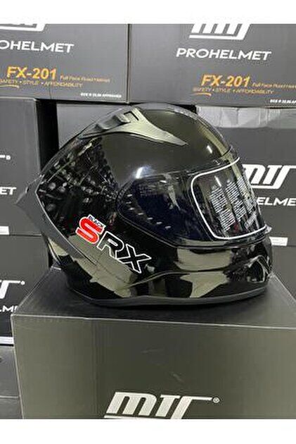 MTS Solid Shiny Black Dark Smoke Vizörlü Kapalı Kask
