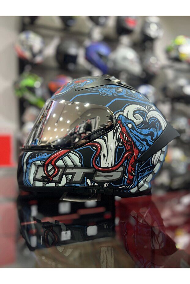 MTS- 801 Myth Mavi Ayna Vizörlü Kapalı Kask