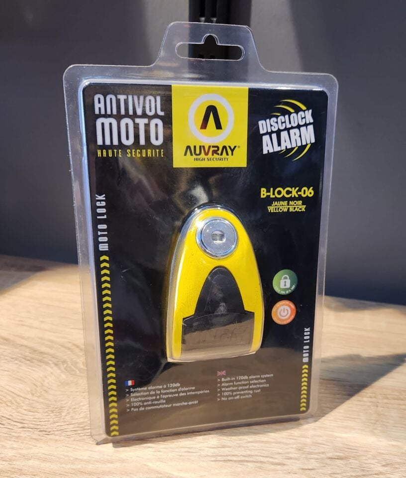 Auvray B-Lock 06 Motosiklet Alarmlı Disk Kilidi 6 Mm 120 Db 780-BLA06YELAUV