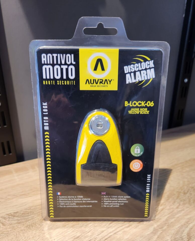 Auvray B-Lock 06 Motosiklet Alarmlı Disk Kilidi 6 Mm 120 Db 780-BLA06YELAUV